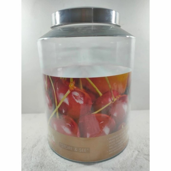 Toples Kaca Asinan 1 Seal Dlx / Glass Canister Besar Kedap Udara 15 Lt