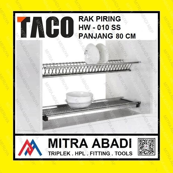 [Baru] Rak Piring Taco Hw 010Ss 80Cm Gantung Cabinet 2 Susun Stainless