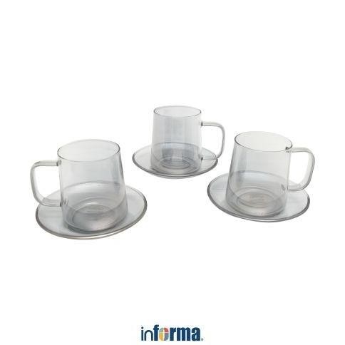 [Promo] Informa - Appetite Set 3 Pcs Rory Cangkir & Saucer - Abu-Abu