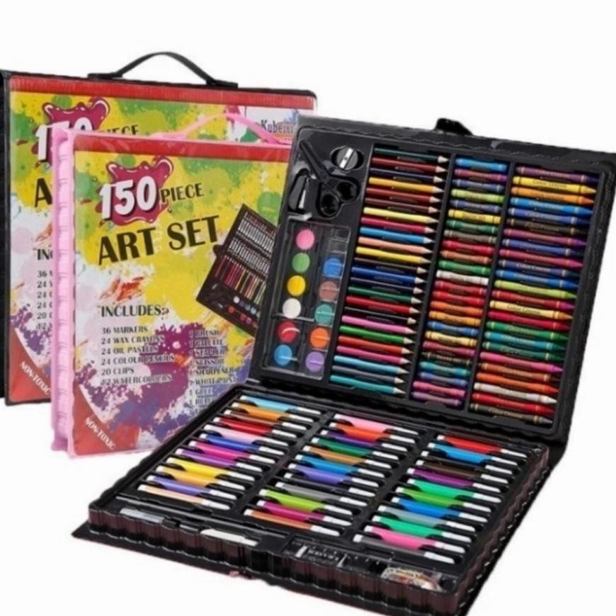 

Super Sale Crayon Anak Set Menggambar Melukis 150Pcs Alat Gambar Alat Tulis Pengasah Koper Set Pensil Warna Anak Mewarnai Kado Anak Cod