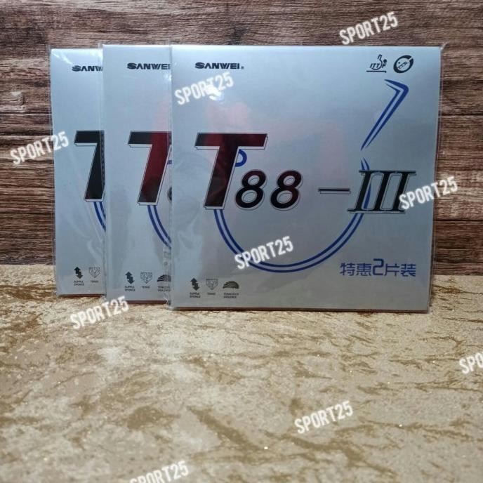 Karet Rubber Pingpong Tenis Meja SANWEI T88-III T88 III Isi 2 ORIGINAL