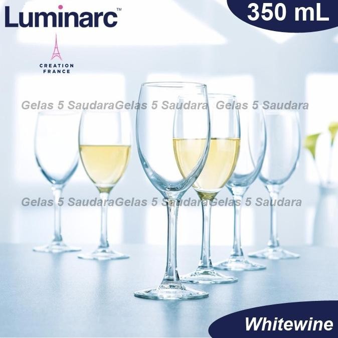 [Bayar Di Tempat] 1 Set 6 Pcs Gelas Luminarc White Wine/Gelas Kaca/Gelas Wine/Gelas Kaki