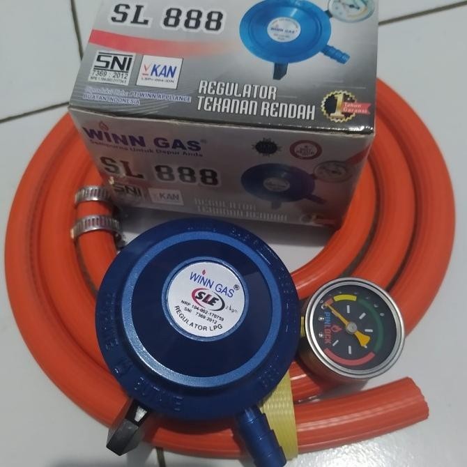 [Promo] Regulator Matic Biogaz Winn Gas Sl 888 M Selang Gas Lpg 700 Psi Asli