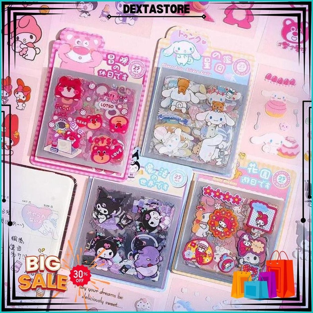 

25 Lembar Sticker Kartun Pet Tahan Air Sale