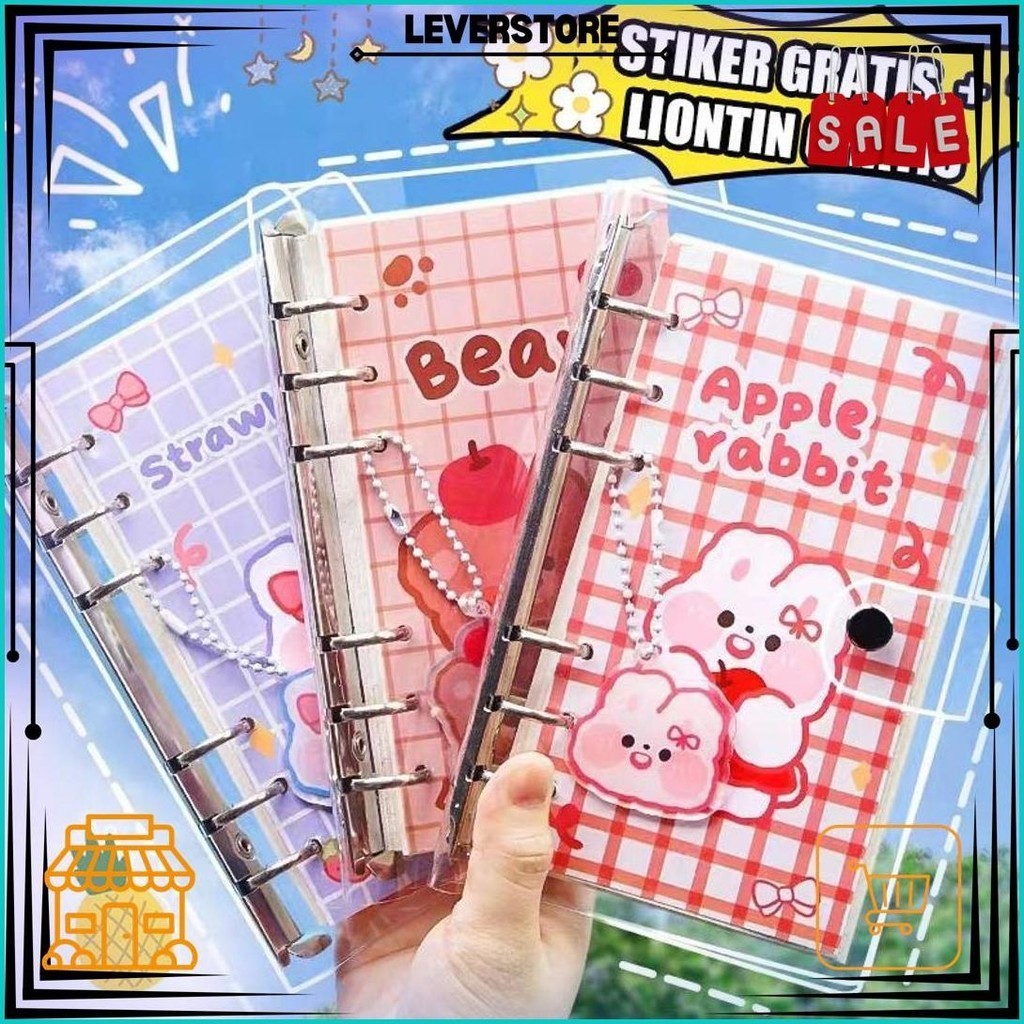 

Binder Note A6 100 Lembar Lucu Karakter Character Daily Planner Aesthetic Estetik Dengan Liontin + Stickers Promo