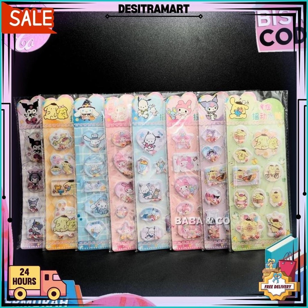 

Stiker Sanrio 3D Water Seal Sticker Sanrio Isi Air Manik Lucu Unik 3D Stiker Air Glitter Sanrio 3D Water Seal Promo