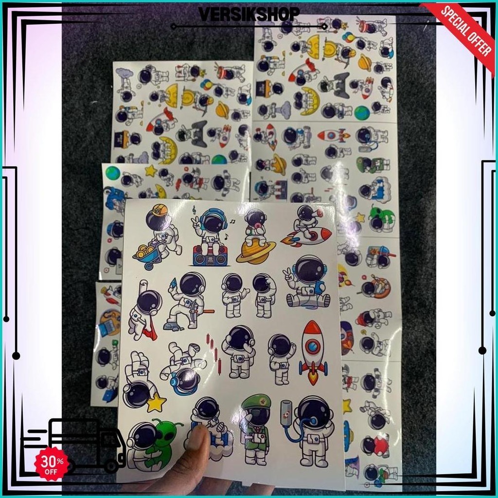 

68 Pcs Stiker Case Desain Astronout Lucu Untuk Hp Dan Laptop Helm Motor Buku Dll Sudah Terpotong 101010 Sale