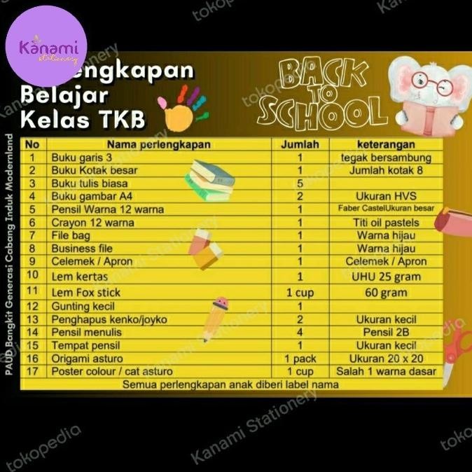 

Jual Kanami | Set Perlengkapan Belajar Back To School Kelas Tk A, Tk B, Sd