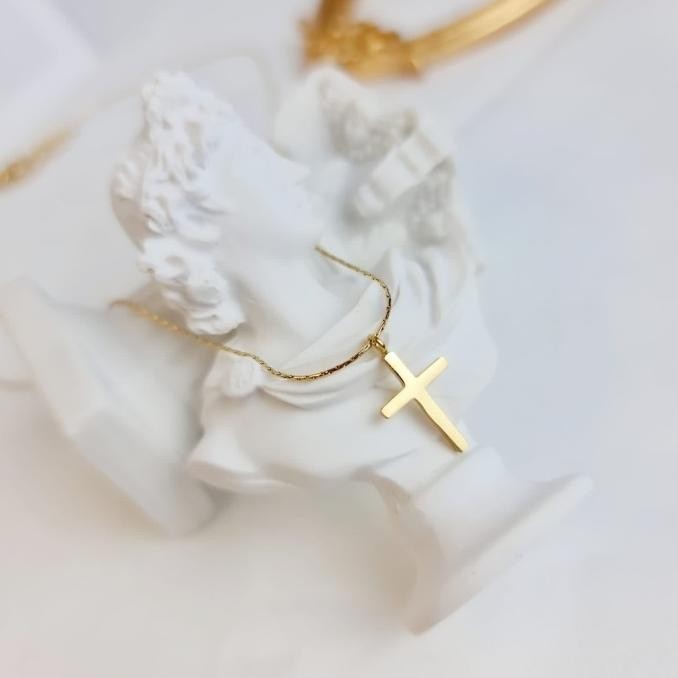 Kalung salib titanium anti karat/kalung titanium salib anti karat