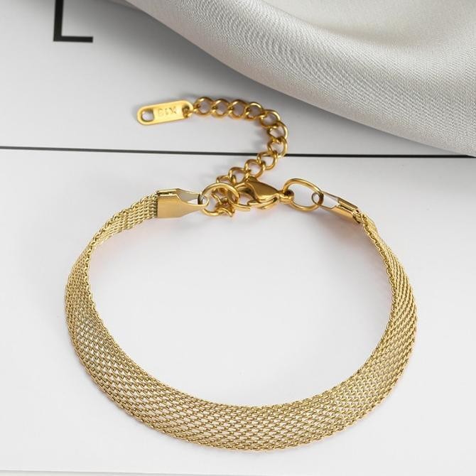 Gelang tangan rantai titanium anti karat/gelang rantai titanium impor