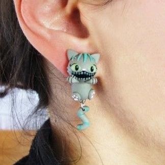 anting kucing lucu murah giwang emas stainless kawaii import korea