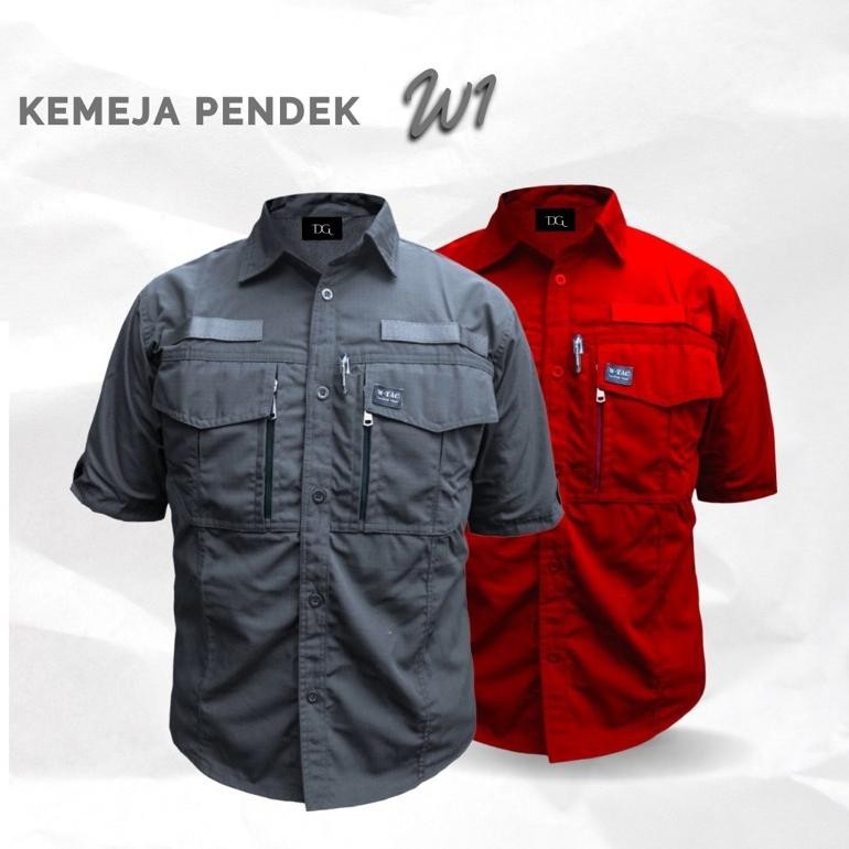 Baju Kemeja Tactical Pria Lapangan Outdoor Pendek Outdoor Baju Kerja Proyek Wtac W Tac