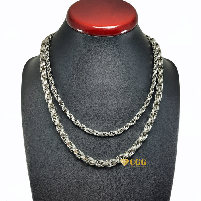 Kalung Rantai Baja Putih