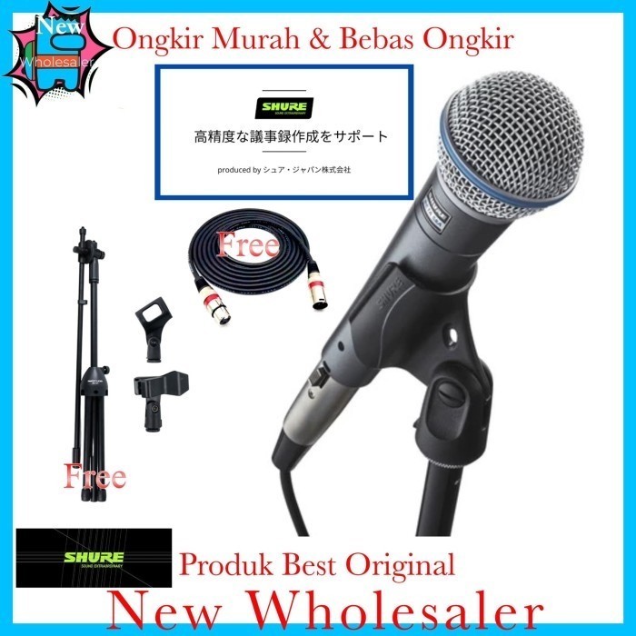 Mic Kabel Shure Sm58A Original Japan Asli Beta 58 A Vocal Asli