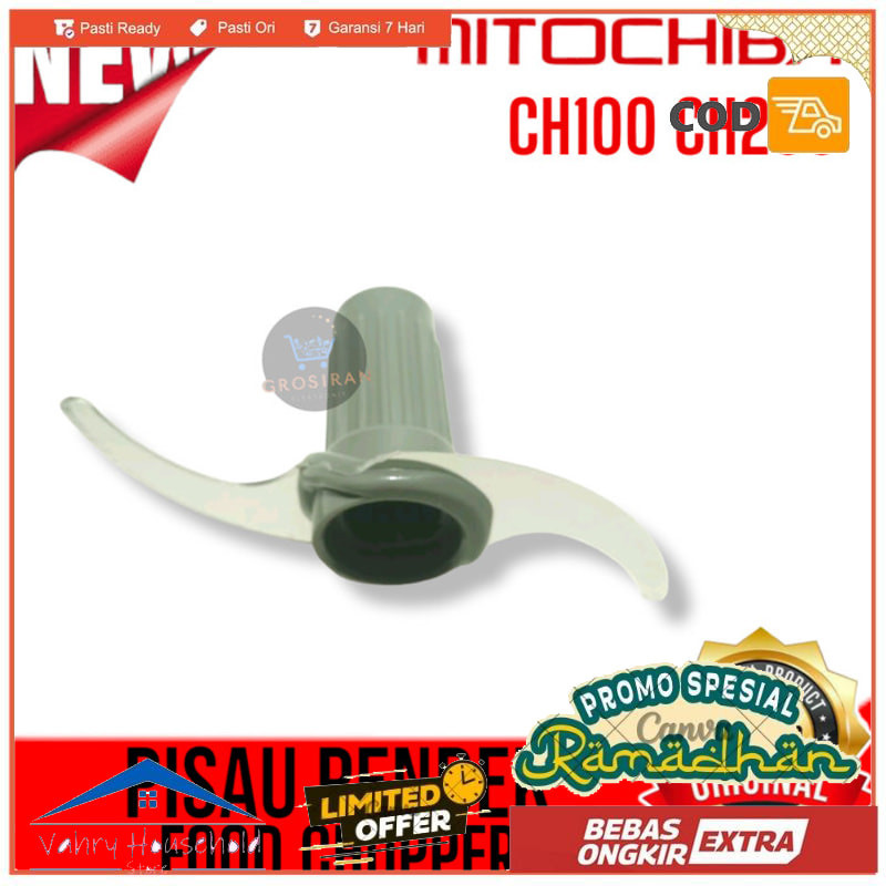 PISAU BESAR JAR TABUNG Mitochiba Food Chopper CH200 CH100 CH 200 100 - PISAU PENDEK ABU-ABU