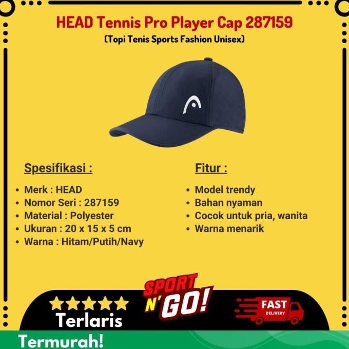 HEAD Tennis Pro Player Cap 287159 - Topi Tenis Sports Fashion Unisex