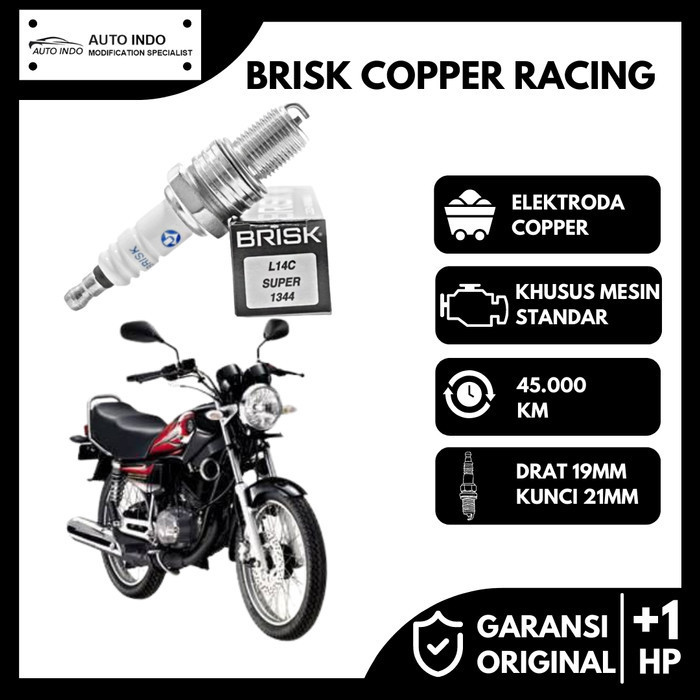 Busi Motor Rx King Busi Brisk Copper Racing L14C (Busi Panjang)