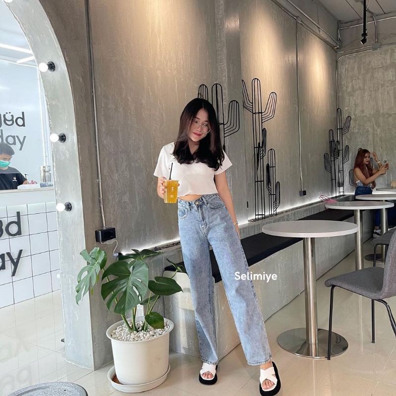 Jeans Wanita Gratis Ongkir Celana Panjang Bawahan Baggy Pants Fasion Premium Lejim Celana Wanita Ter