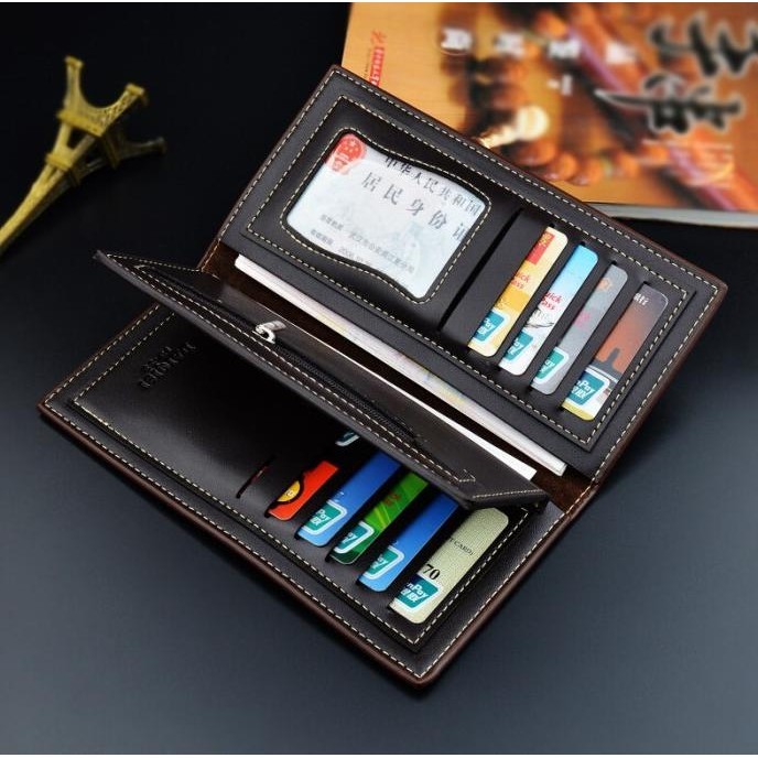 DOMPET LIPAT PRIA PANJANG KULIT PREMIUM FRANCESCO TIPIS SLOT KARTU