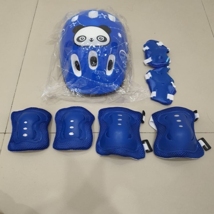 Decker Lutut / Deker Tangan / Helm Anak Decker Sepatu Roda Panda Full