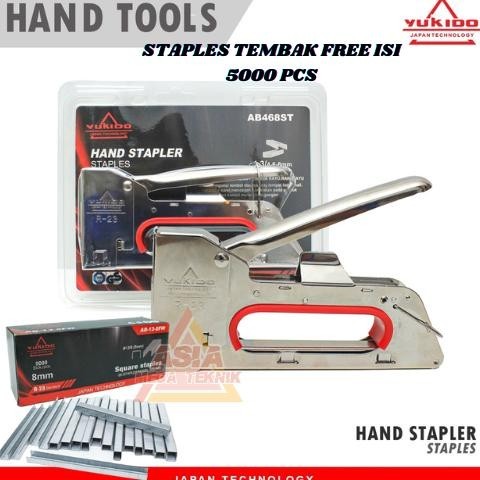 

COD Staples Tembak R23 + Bonus isi 5000pcs Gun Tacker Stapler Staples Perekat Powerfull YUKIDO gd-90