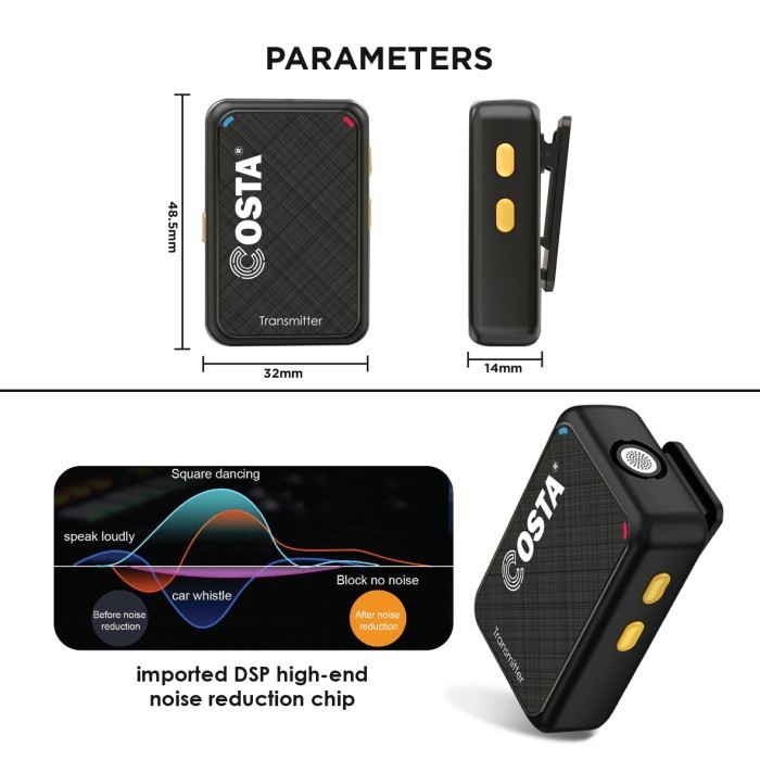 Costa Bionx-11 Plus Charging Case Dual Mic Wireless Microphone System