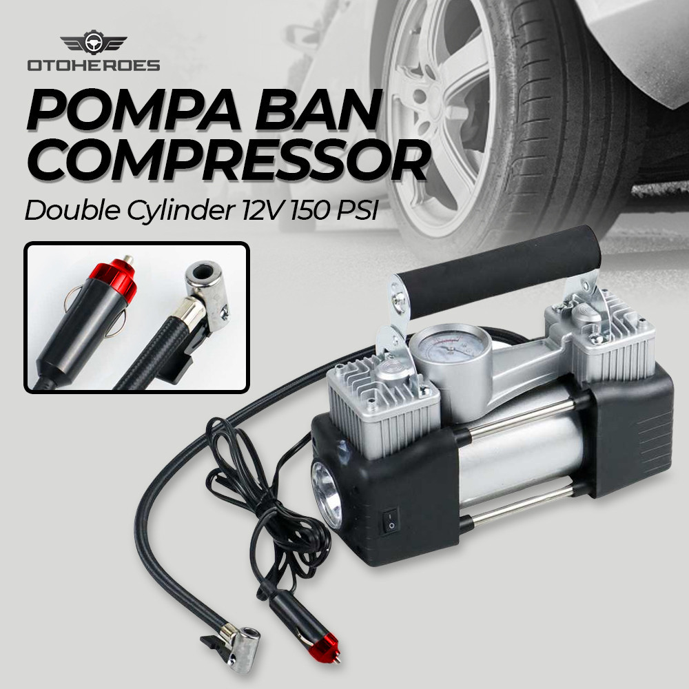OTOHEROES Pompa Ban Compressor Double Cylinder 12V 150 PSI - 628-4X4