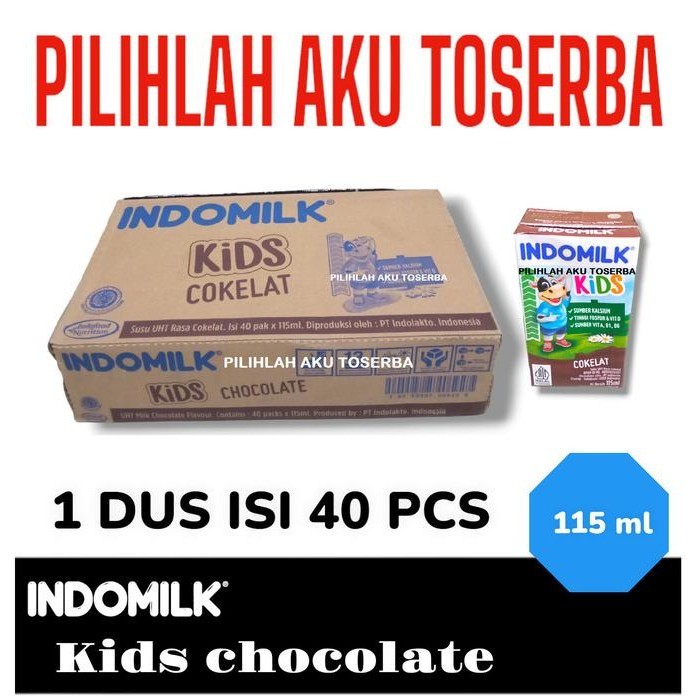 

Susu INDOMILK KIDS COKLAT (Cokelat) UHT - 115 ml (1 DUS ISI 40 PCS) TS