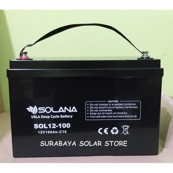 TERMURAH - Baterai VRLA Solana 12V 100Ah / Aki VRLA Solana 12v 100Ah