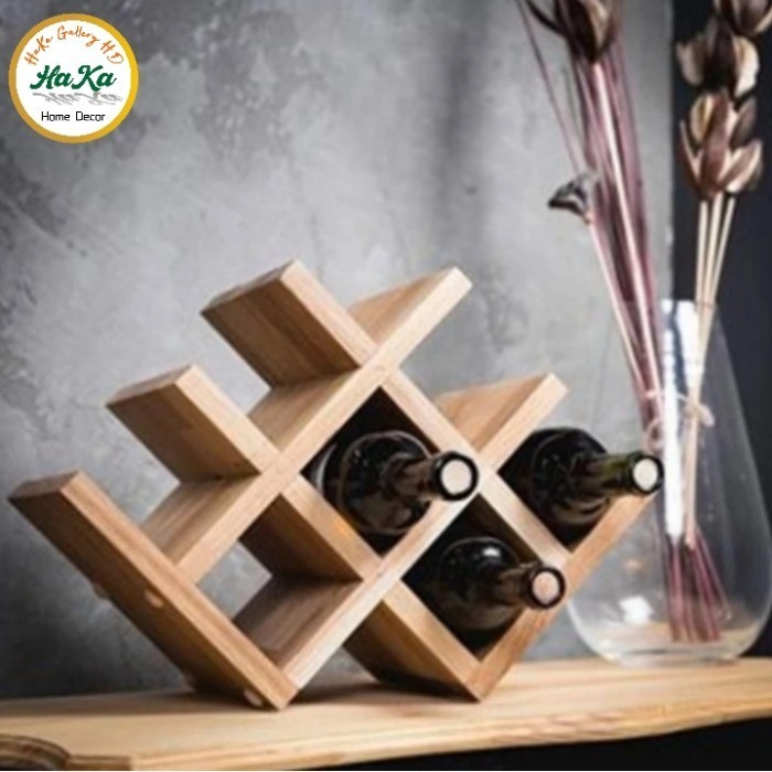 Rak Wine Kayu Pinus Jerman / Rak Wine Meja