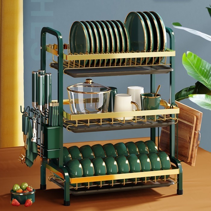 Rak Piring Rak Pengering Piring Stainless Anti Karat Rak Cuci Piring