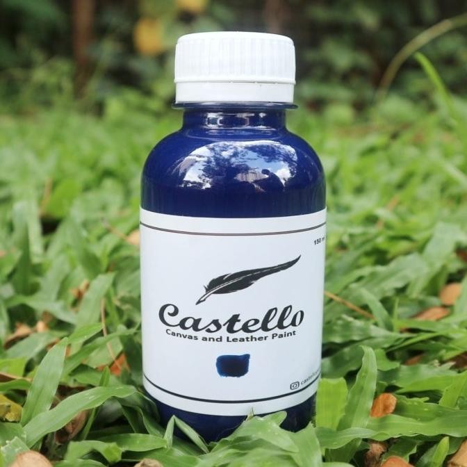 Cat Khusus Sepatu dan Tas Bahan Kulit dan Canvas Biru Murah