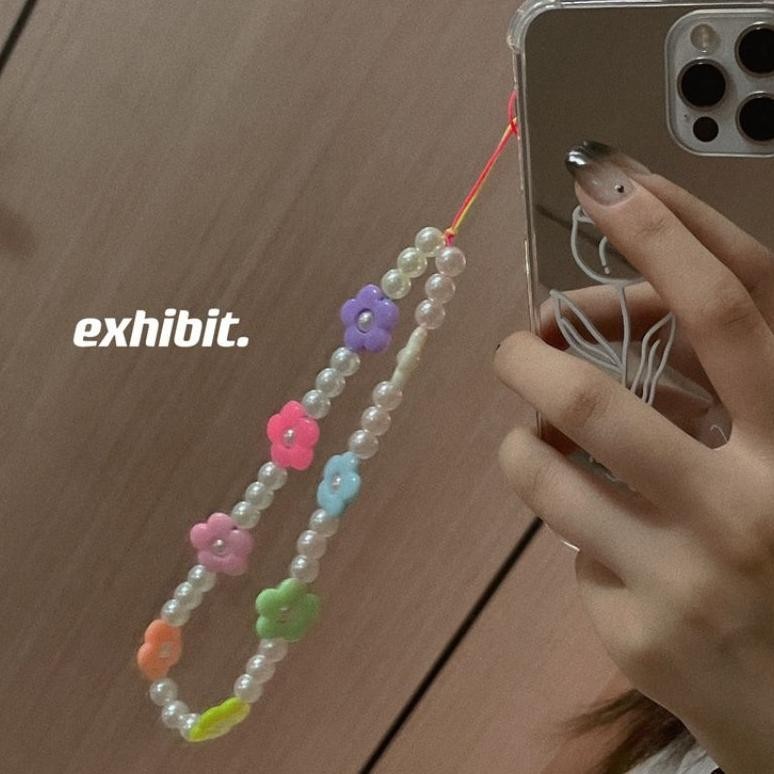 Gantungan Hp Hiasan Manik Warna Lucu Pastel Mutiara Bunga Kupu Bintang Cod