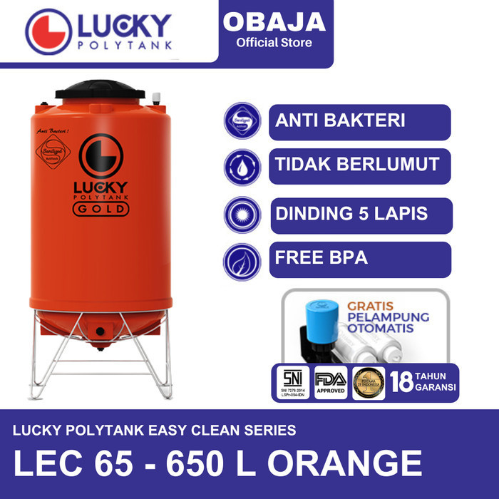 Lucky Polytank Toren / Tandon Air E Clean 65 Lucky Polytank Orange