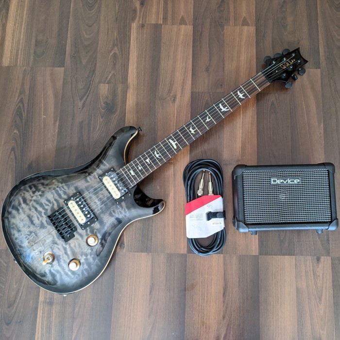 Ami Paket Gitar Listrik Prs Abu-Abu(Gitar+Amplifier Mini+Kabel Jack)