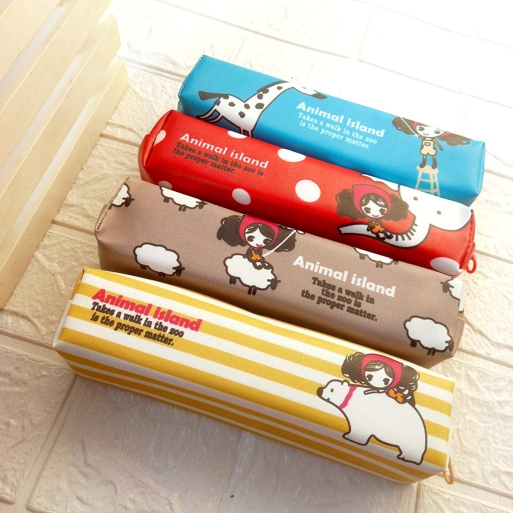 

Kotak Pensil Mini Pencil Case Tempat Pensil Anak Karakter Kartun Animal Island