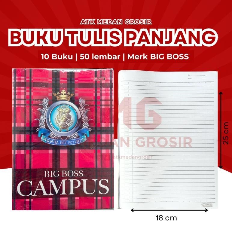 

Am67 Buku Tulis Big Boss Panjang Isi 50 Lembar / Pack Isi 10 Buku Termurah