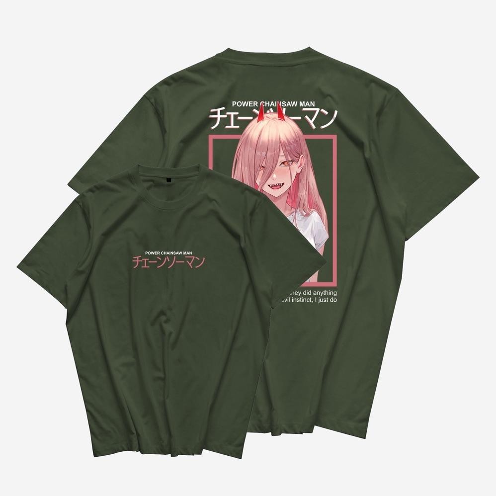 Limited Makima Power Chainsawman Baju Anime Tshirt Combed 24S