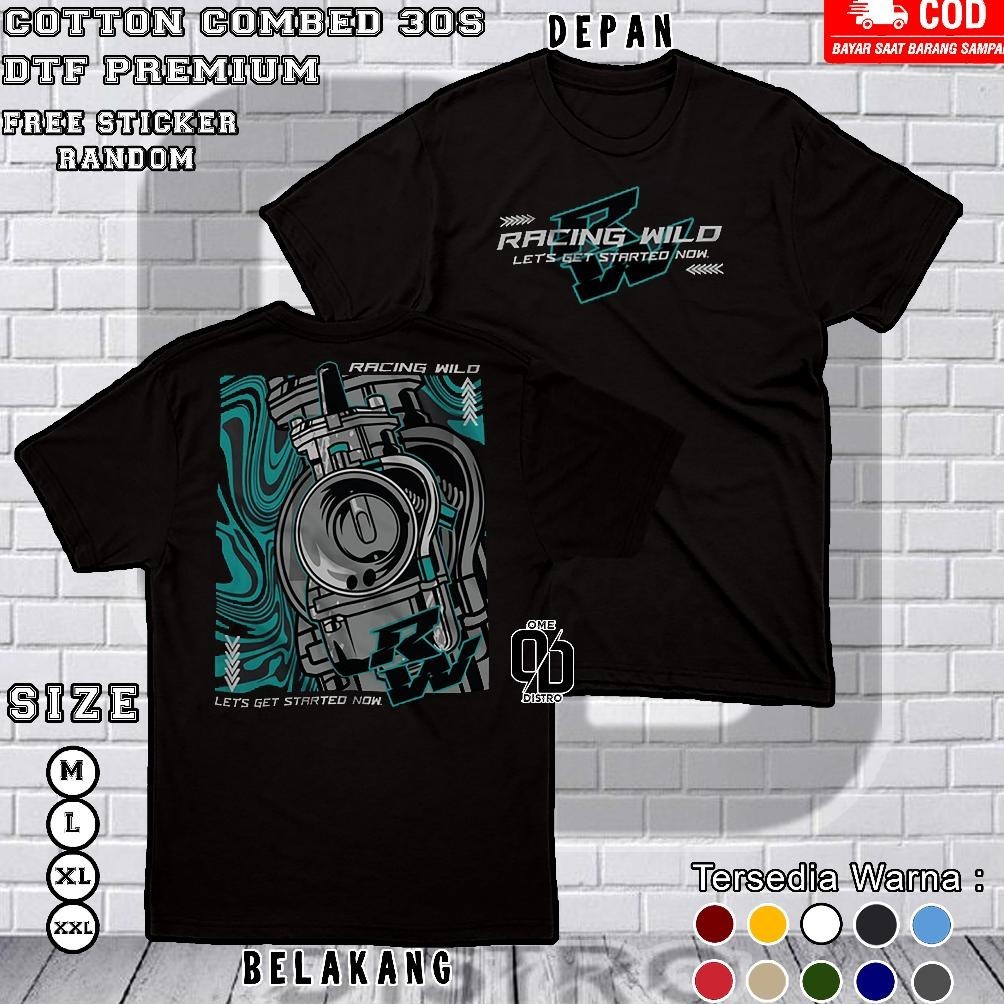 Promo Baju Kaos Distro Racing Wild Rw Karburator Cotton Combed 24S T-Shirt Premium