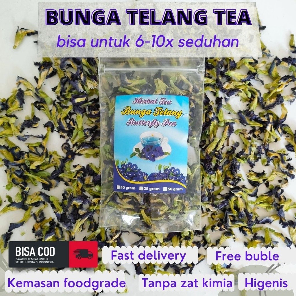 

Teh bunga telang 10gr kemaan kecil praktis ekonomis