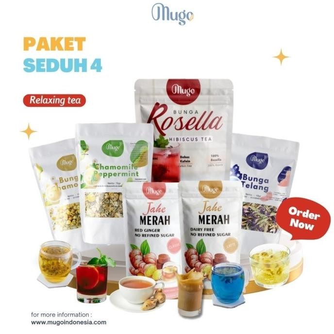 

Package All (Chamomile, Telang, Mint, Rosella, Jahe Merah Gula Aren) April Staroutlet