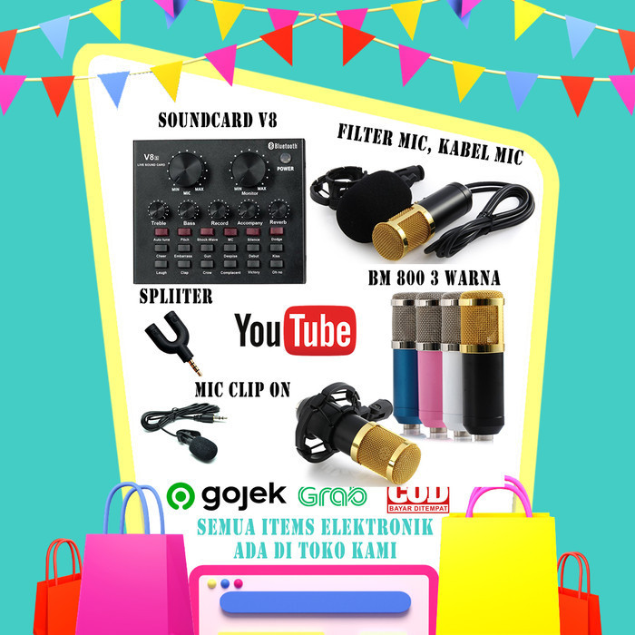 

PAKET HEMAT MIC BM 800 & SOUNDD V8 + SLPITTER + USB ADAPTER PAKET L