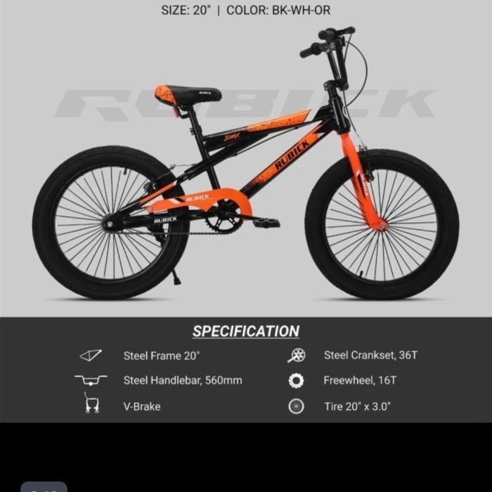 Sepeda Bmx 20 Inch Rubick rx New