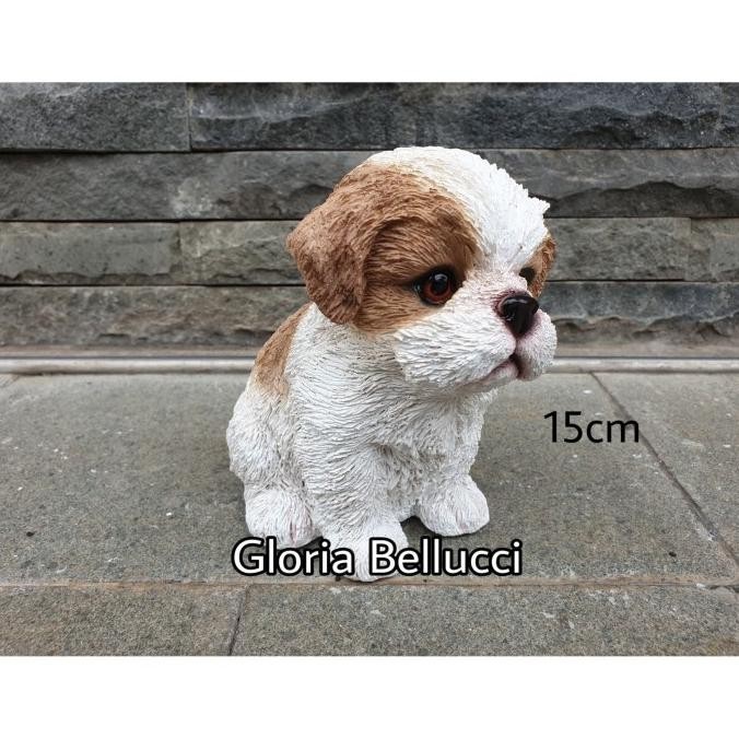 Patung Pajangan Anjing Shitzu Miniatur Shih Tzu Peking Shihtzu Najwa.Mallstore