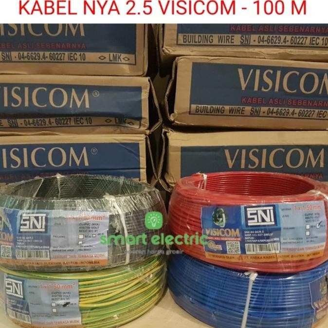 TERMURAH - Kabel Listrik Engkel Visicom NYA 2.5mm 100 meter Tunggal SNI LMK Bagus