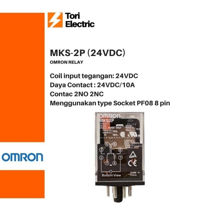 Relay Omron Mks-2P Mks2P / 24Vdc 100% Ori