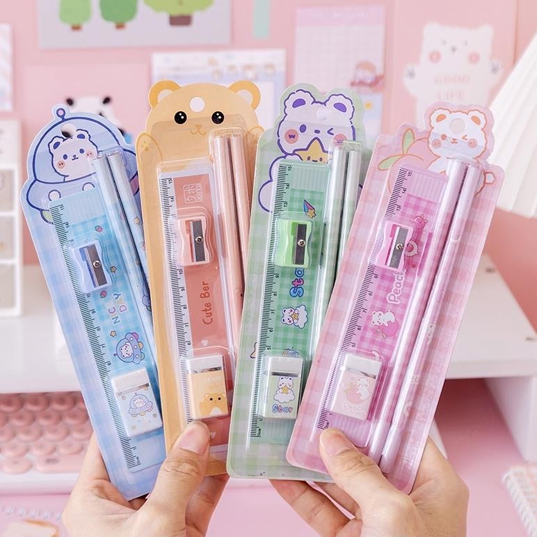 

Paket Alat Tulis 5 In 1 / Alat Tulis Set 5 In 1 / Stationery Set Cod