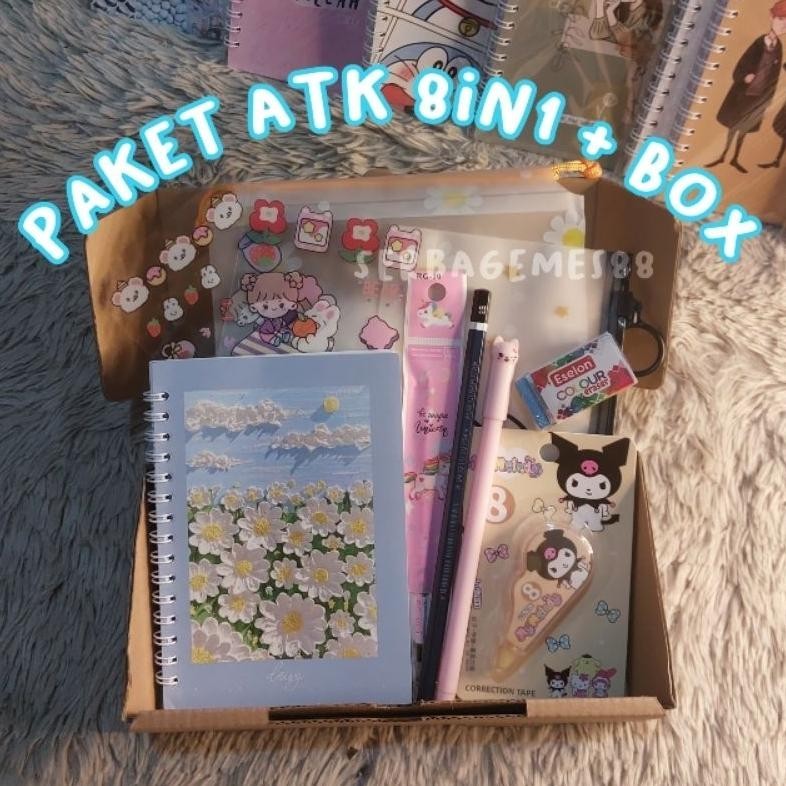 Serbagemes88 - (Cod) Set Alat Tulis 8 In 1 Lengkap Karakter / Stationery Set / Alat Tulis Set / Pake