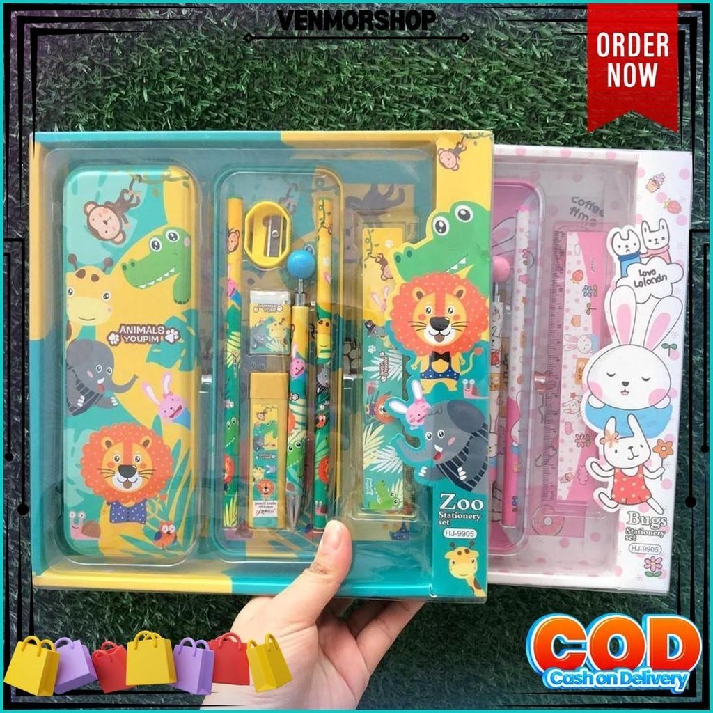 

Sekolah / Kotak Pensil / Alat Tulis/Cute Stationery Untuk Hadiah Anak / Kotak Pensil Anak Set 7In1 Sale