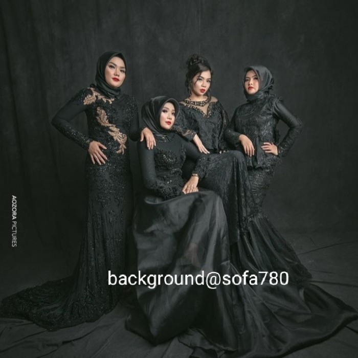 BACKGROUND STUDIO FOTO ABSTRAK HITAM UK 4X6M